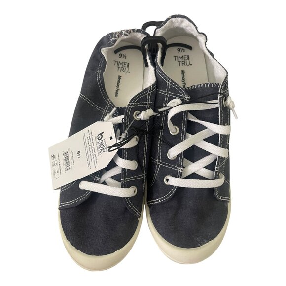 MEDIUM WIDTH BLUE Time and Tru Women's Scrunch Back Slip-On Sneaker SZ various - Picture 6 of 8